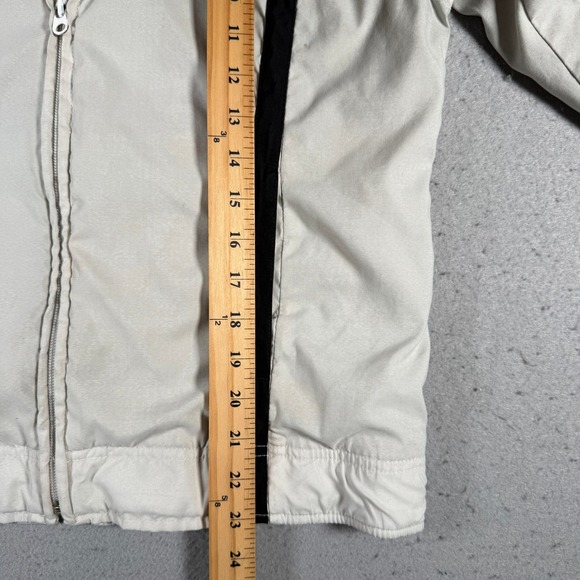 Nike Hooded Windbreaker Jacket White Black Stripe Full Zip Athletic Womens M - Picture 6 of 16